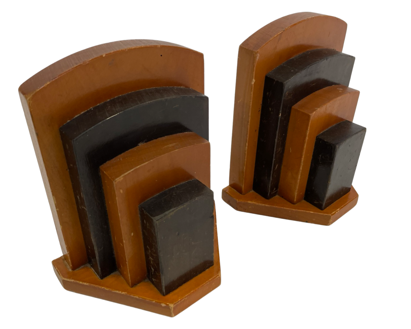 Art Deco bookends wood minimalist design set