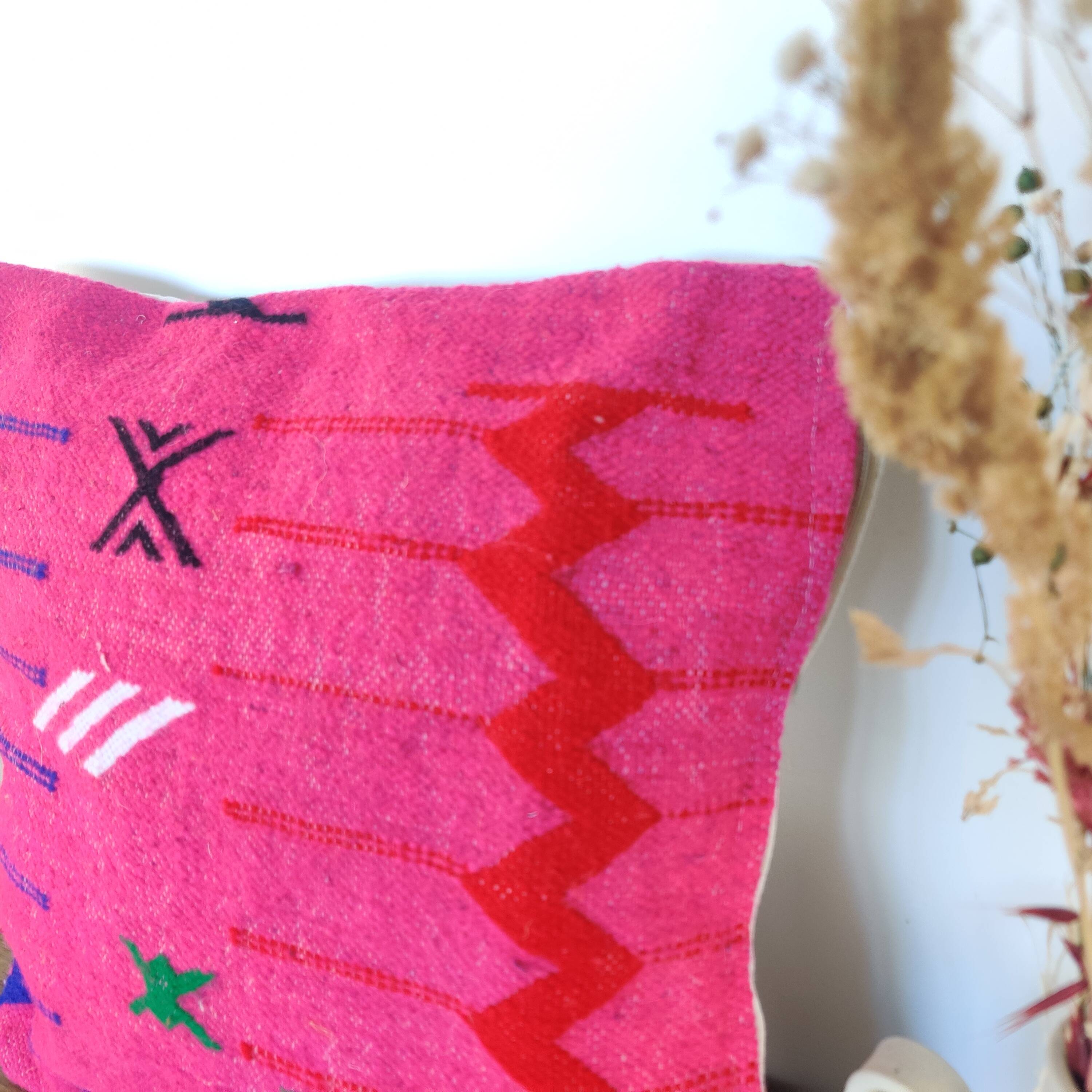 Tribal pink Berber cushion