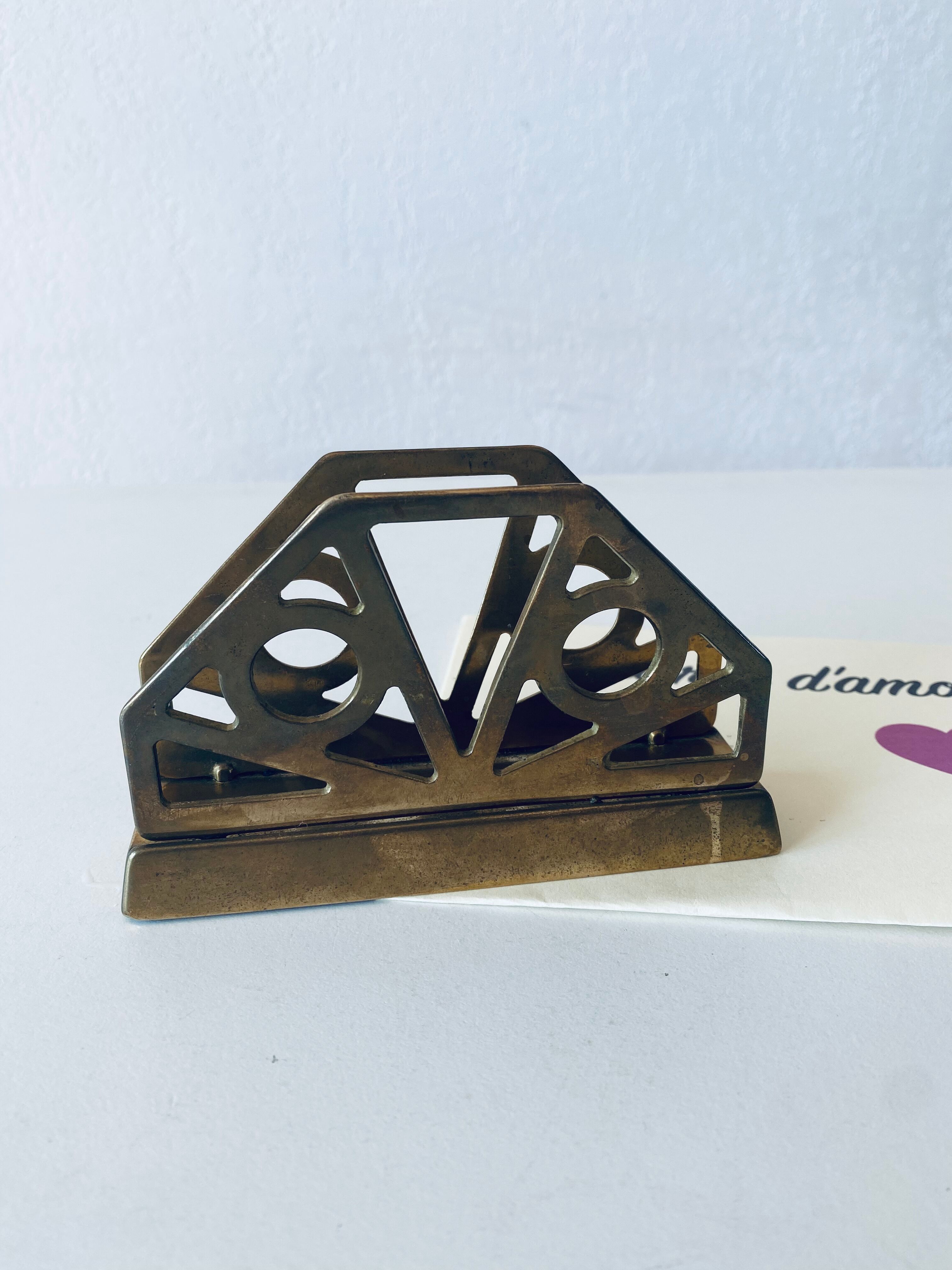 Porte lettres ancien en laiton