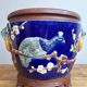 Large antique majolica cache pot, planter by Joseph Holdcroft.
