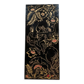 Pierre Dumas 1895/1976: Large engraved glass panel with decorations of a mythological scene in color