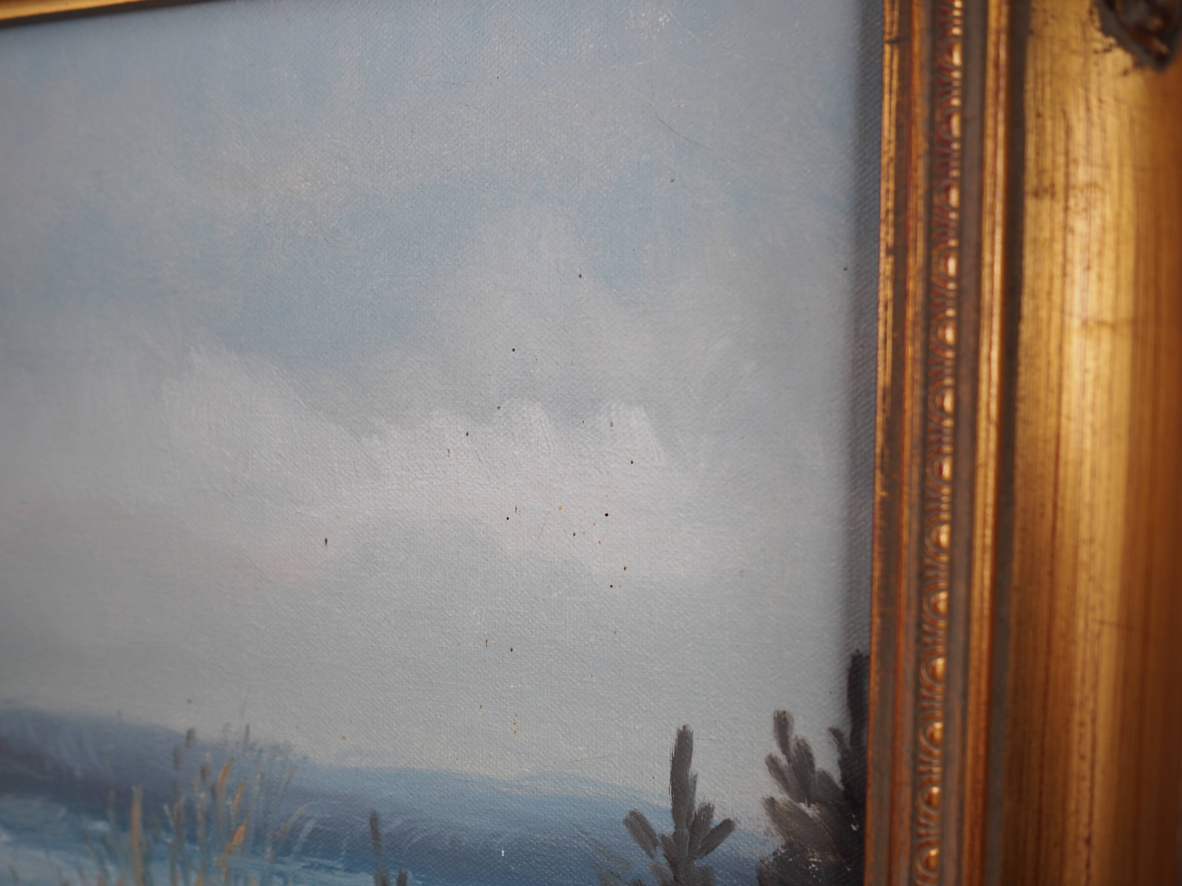 Painting „The Winter Brook”, Scandinavian design, 1970s