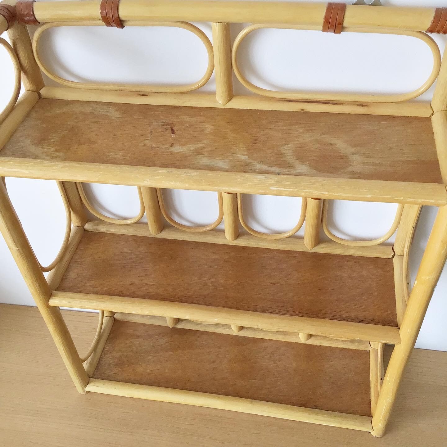 Vintage rattan shelf
