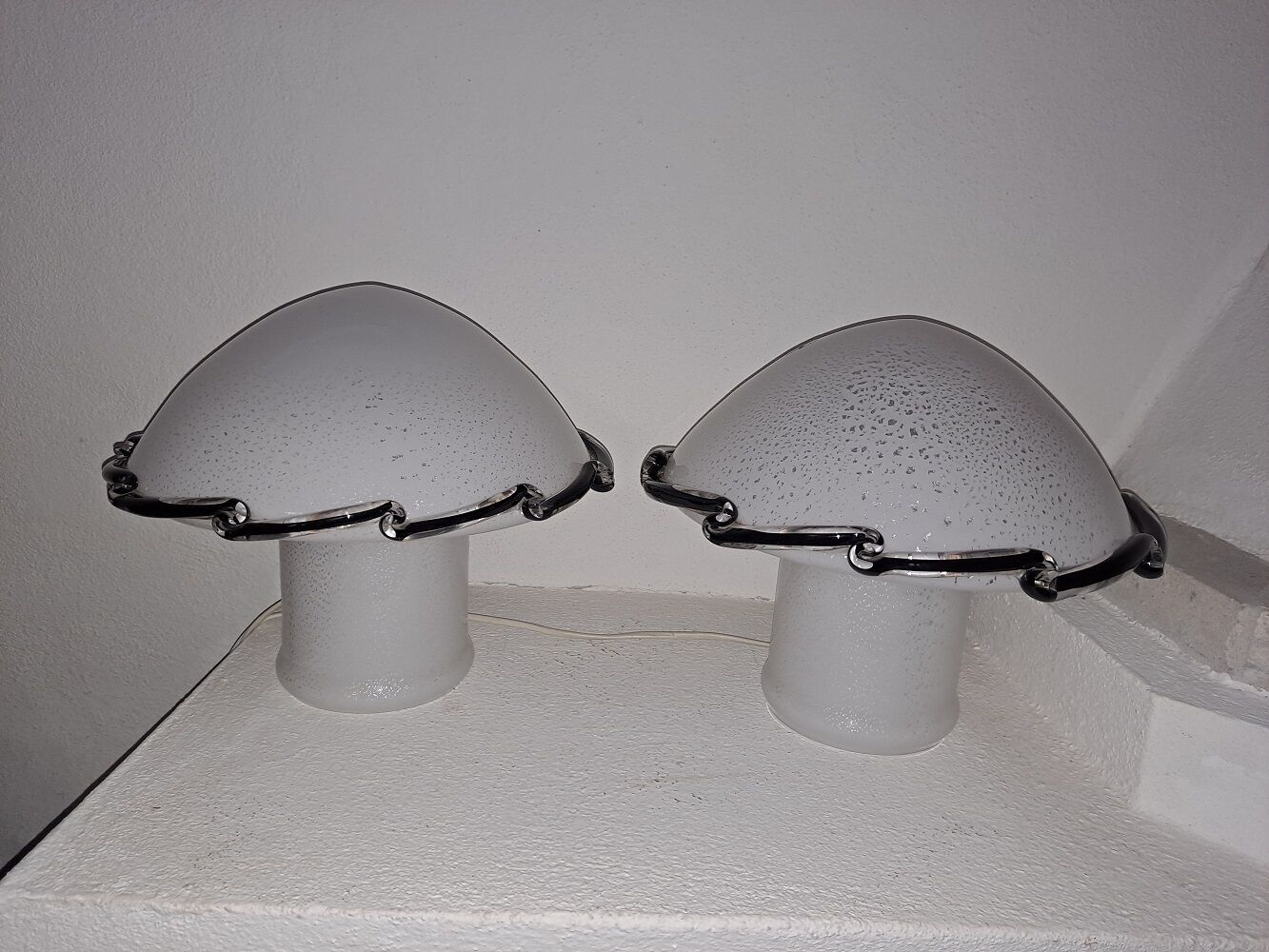 Paire  lampes de tables murano champignons