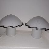 Pair vintage murano mushroom table lamps