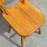 Set of 6 rustic chairs in Vosges pine from the 80s