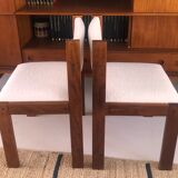 2 vintage chairs in solid wood and buckle 1970