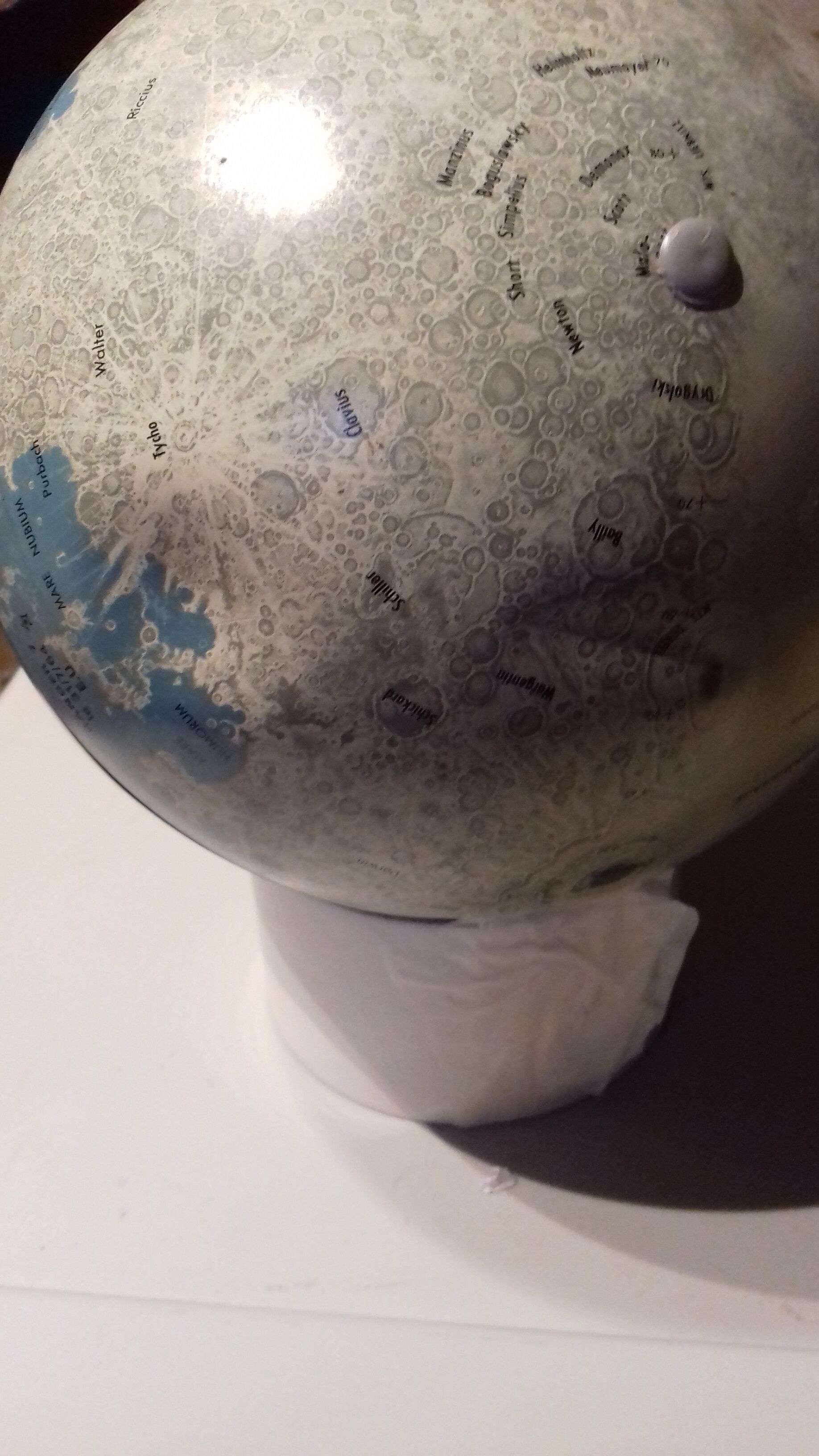 Silver lunar globe vintage 1966