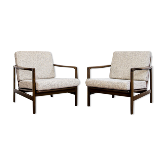 Pair of Restored Beige B-7522 armchairs by Zenon Bączyk, 1960’s