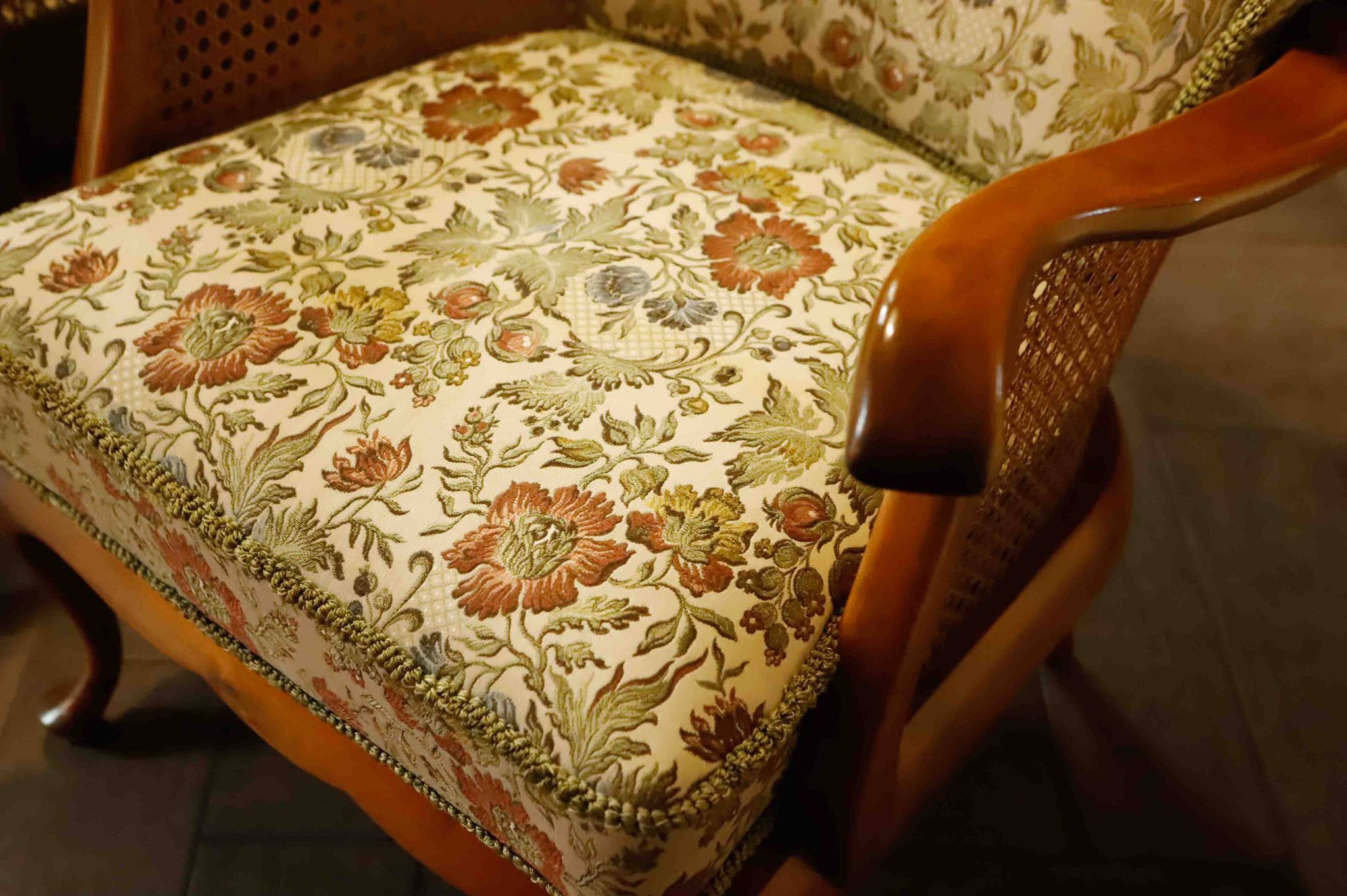Set of 2 German Chippendale Cane Armchairs by Adolf Wrenger