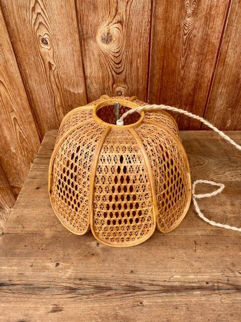Vintage rattan pendant light