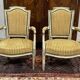 Pair of Louis XVI period cabriolet chairs in beech.