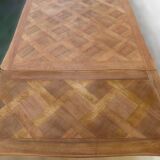 Italian-style table and its two removable extensions in solid walnut wood