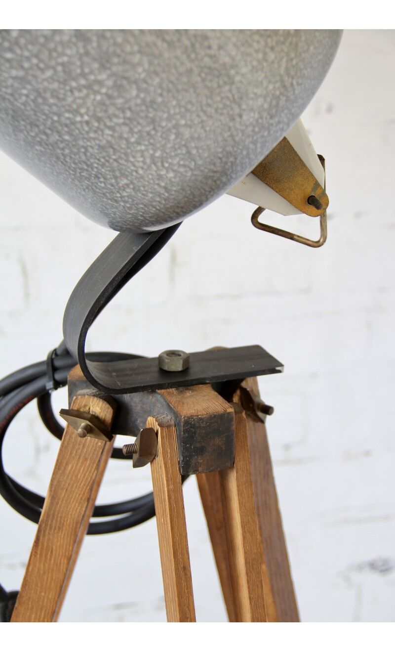 Industrial floor lamp on tripod