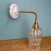 Applique coudée tulipe vintage en verre