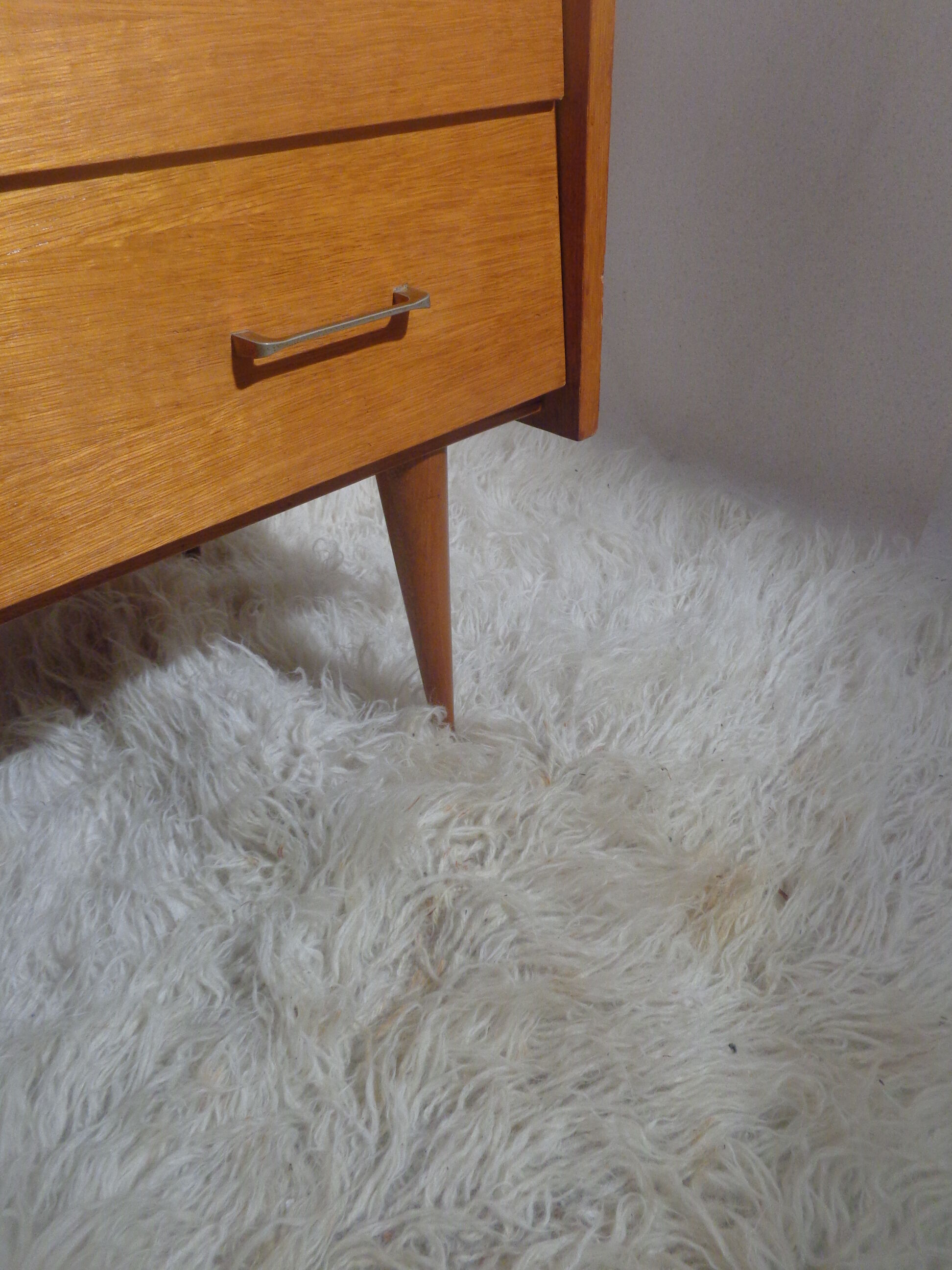 60s light wood chest of drawers