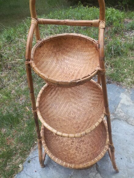 Rattan shelf