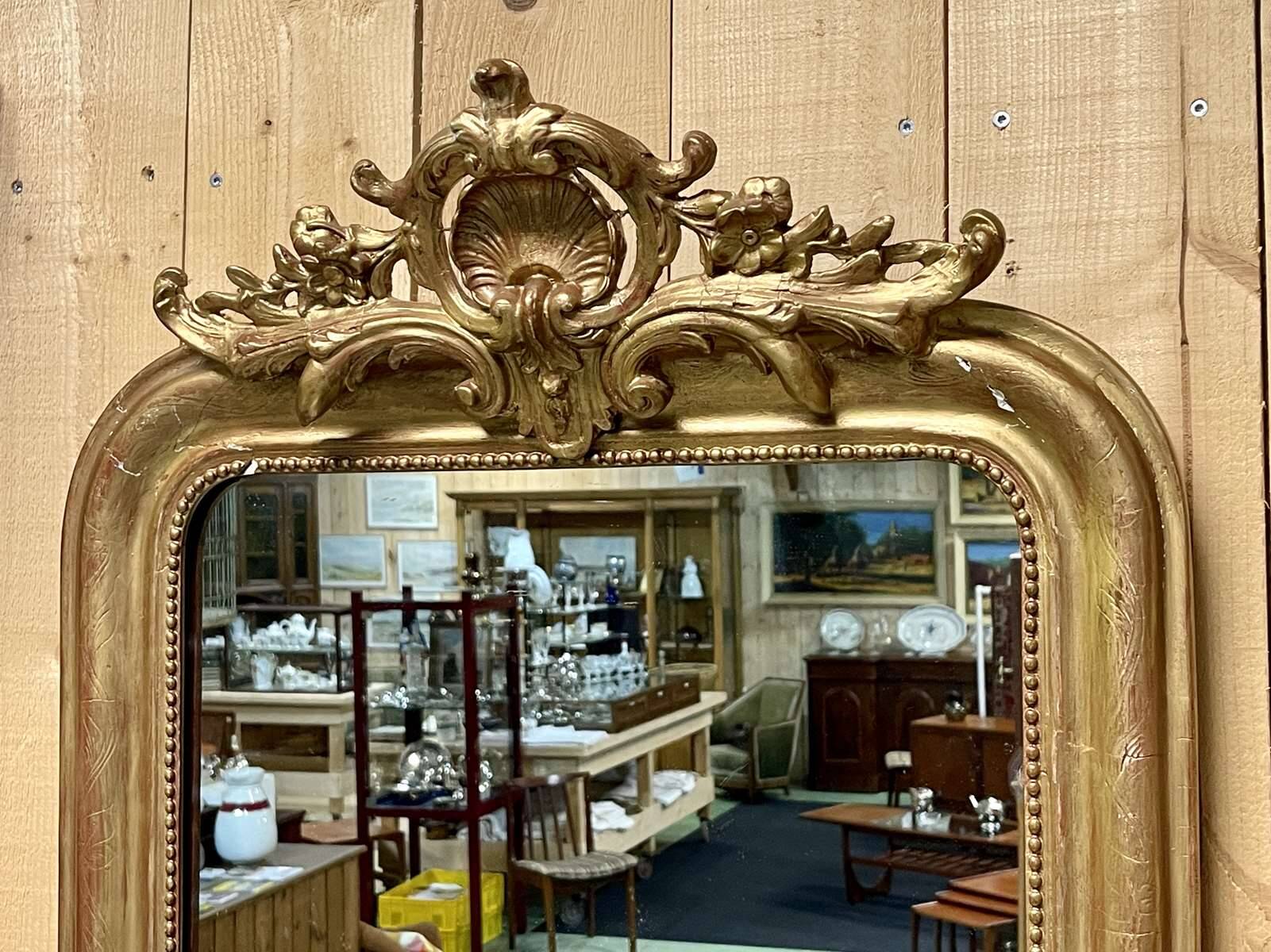 Louis XV style gilded mirror from the 1930s