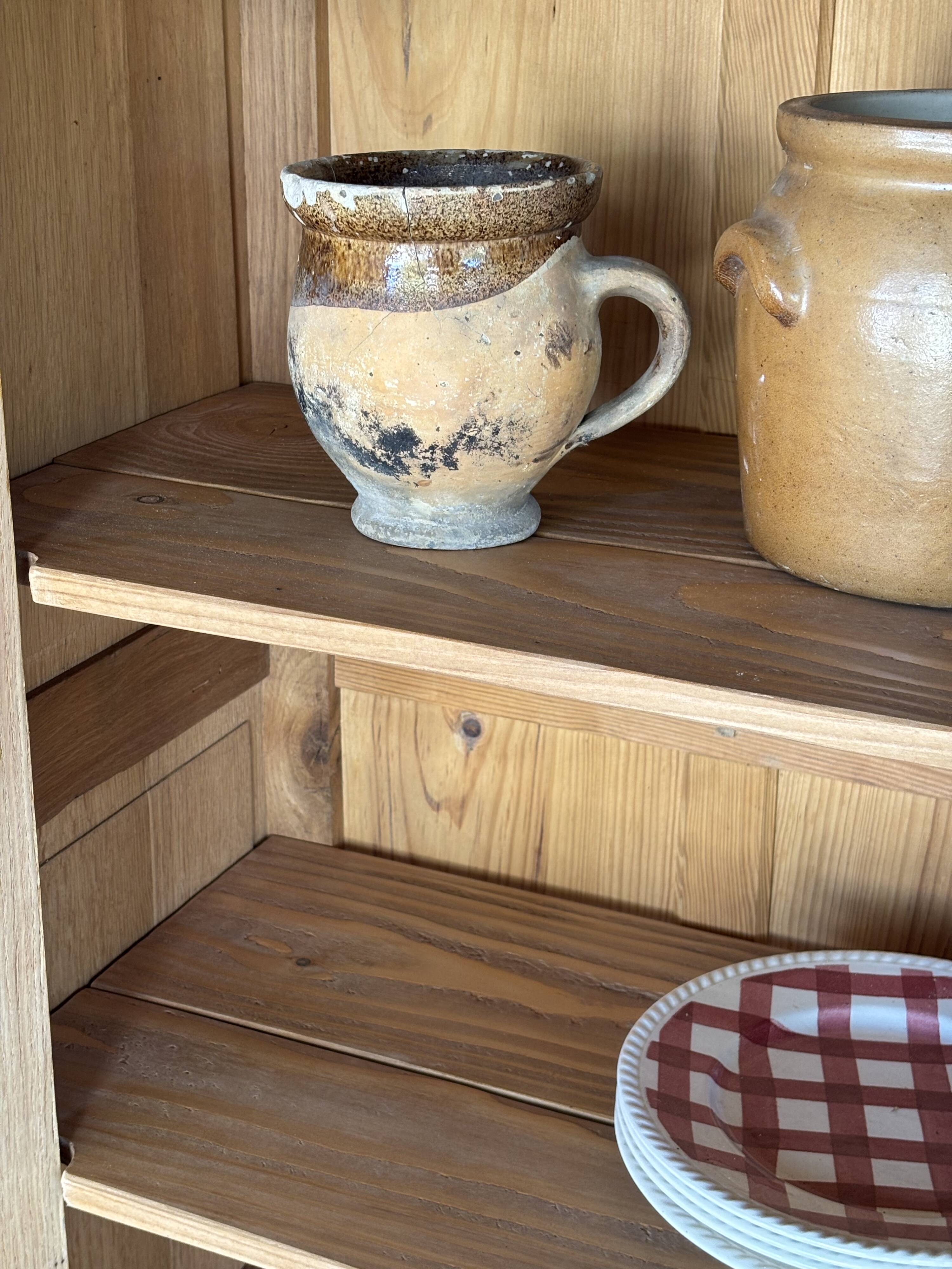 Restored solid oak bonnetière wardrobe