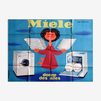 Original advertising poster of 1962 Miele gives wings by Jean Desaleux