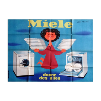 Original advertising poster of 1962 Miele gives wings by Jean Desaleux