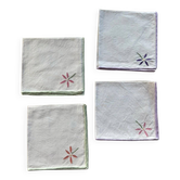 Embroidered flower napkins (set of 4)