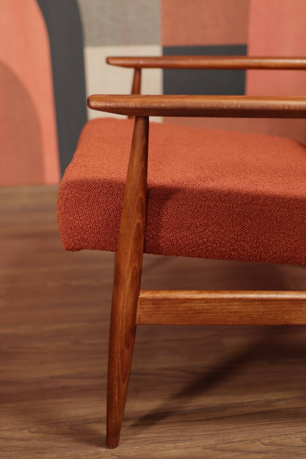Fauteuil lounge et repose-pieds Vintage Terracota Boucle