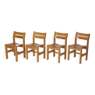 4 chaises en pin, 1960