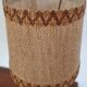 Lampe en verre et jute vintage