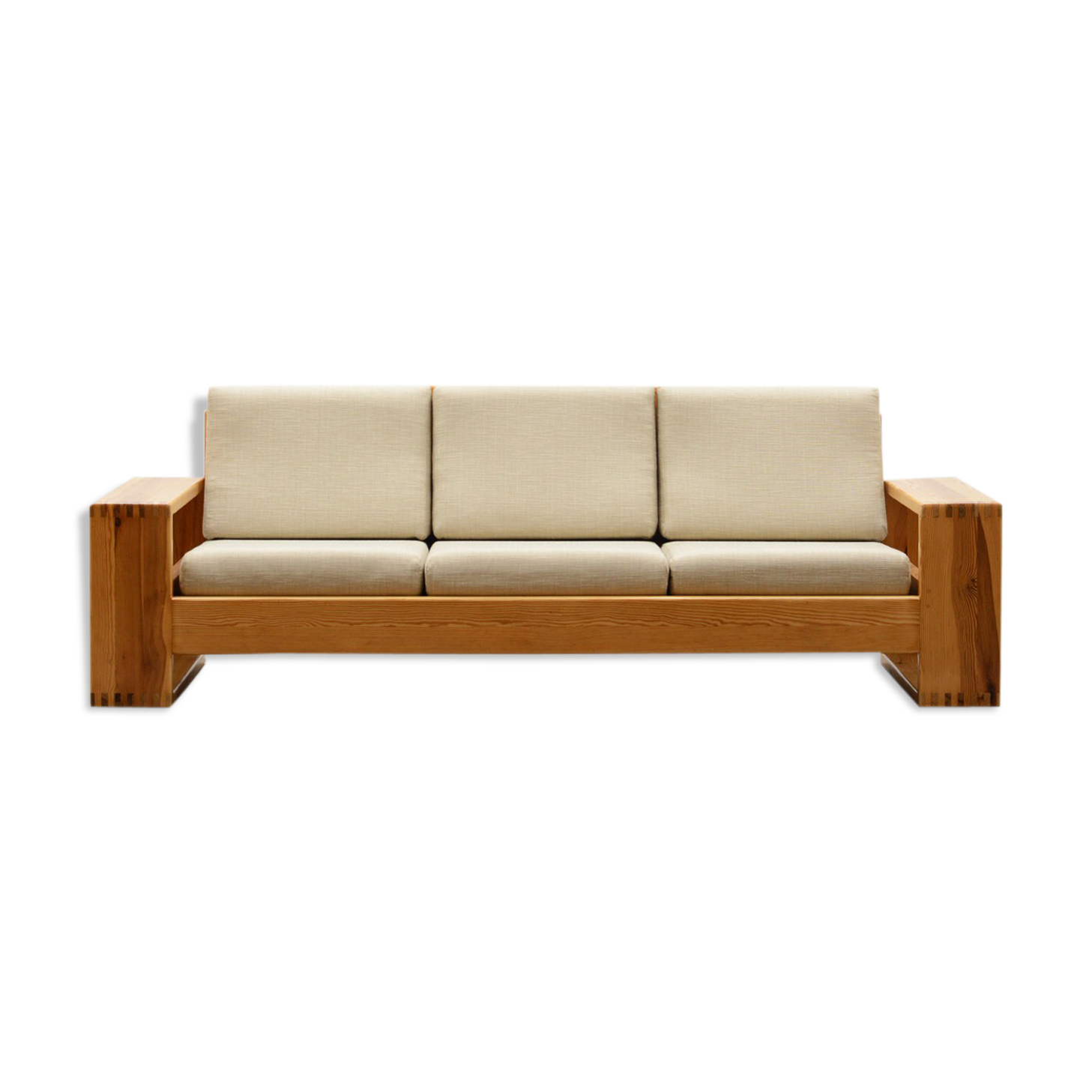 Pine 3 seater sofa by Ate van Apeldoorn for Houtwerk Hattem.