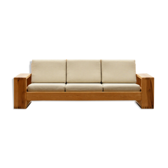 Pine 3 seater sofa by Ate van Apeldoorn for Houtwerk Hattem.