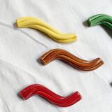 Set of 9 enamelled ceramic knife holders