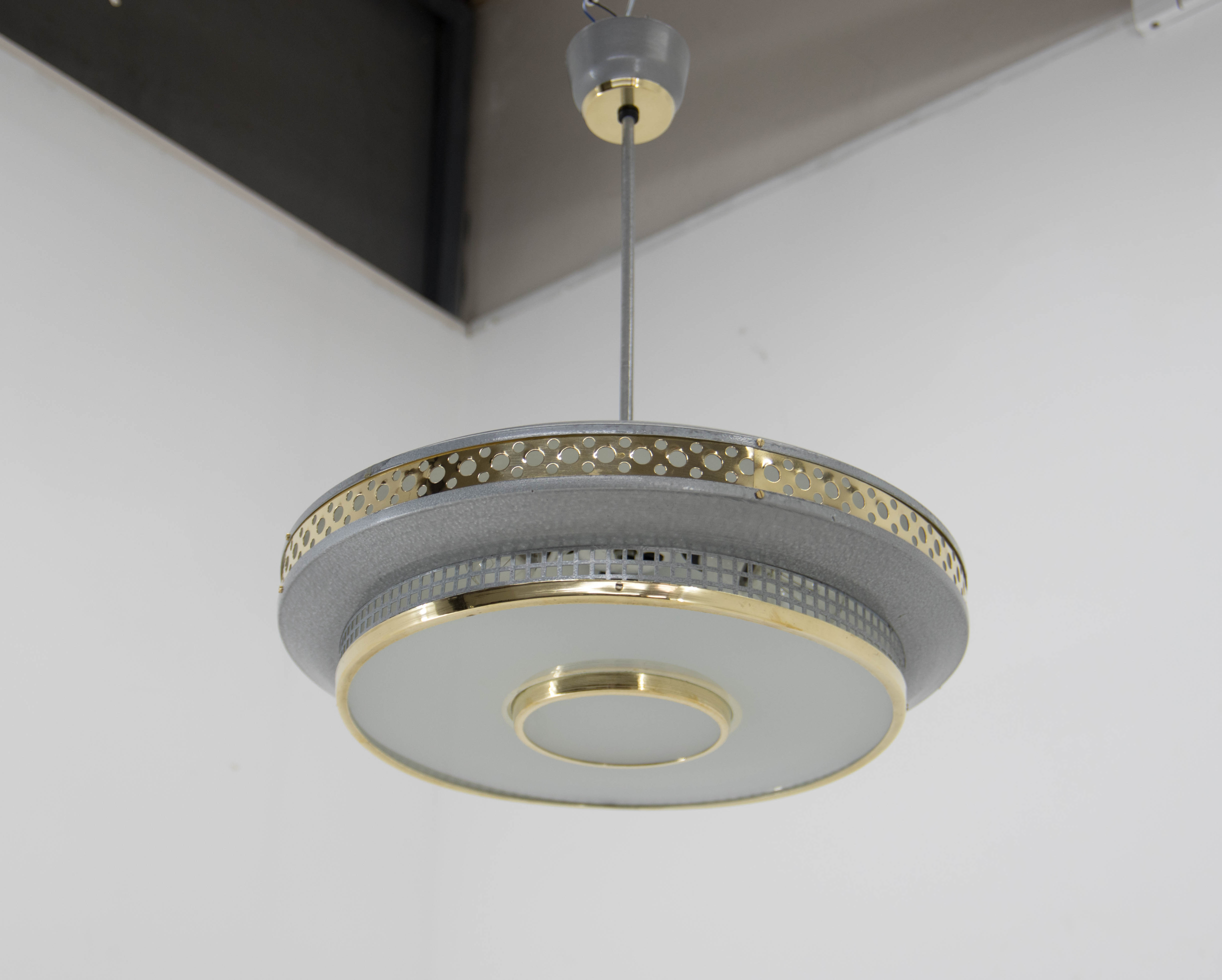 Space Age Metal Pendant by LUDIB Bratislava, Czechoslovakia, 1960's