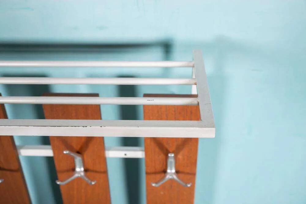 Vintage hardwood coat rack, minimalist mid-century coat rack.