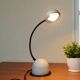 1980s Italian Desk Lamp – Sculptural Gooseneck Design with Dome Shade