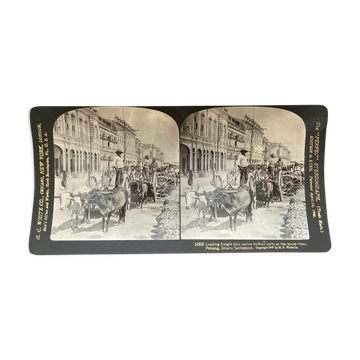 Old photography stereo, stereograph, luxury albumine 1903 quai de Penang