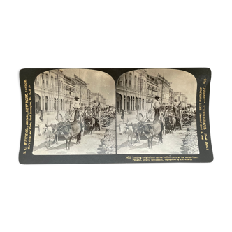 Old photography stereo, stereograph, luxury albumine 1903 quai de Penang