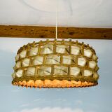 Suspension rattan and palm leaves chic jungle style