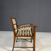 Vintage macramé armchair, 1960s, Czechoslovakia, wooden frame