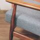 Vintage armchair light gray wool design by H.Lis