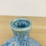 Crystalline enamel vase, blue