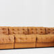 Vintage De Sede DS 11 modular sofa cognac patchwork leather, set of 7