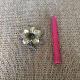 Golden bronze flower candle holder