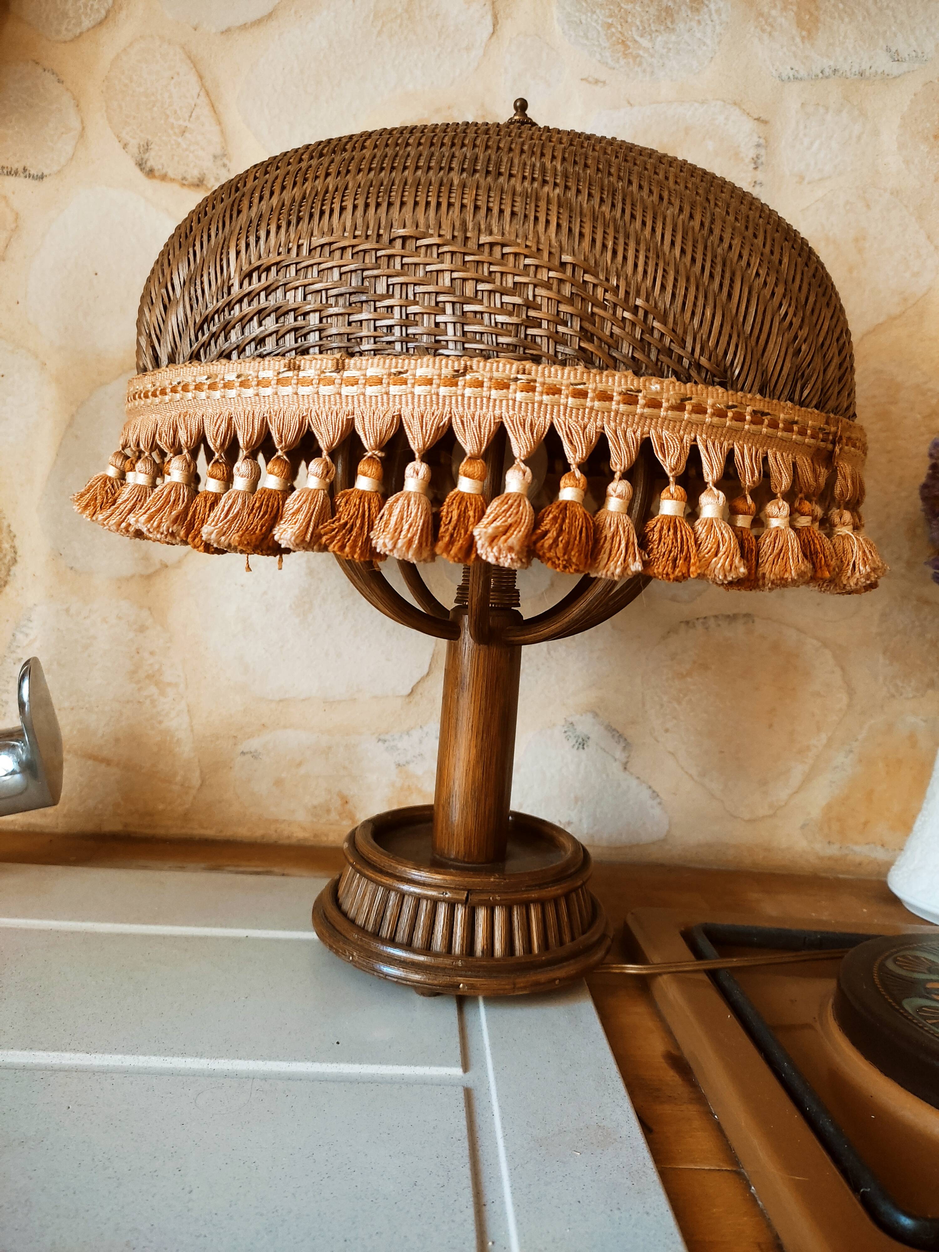 Bohemian rattan lamp