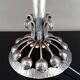 Important Stylized Wrought Iron Lamp with Glass Dome, c. 1930