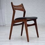 1960s, set of 4 reupholstered Danish dining chairs, design by Erik Buck.