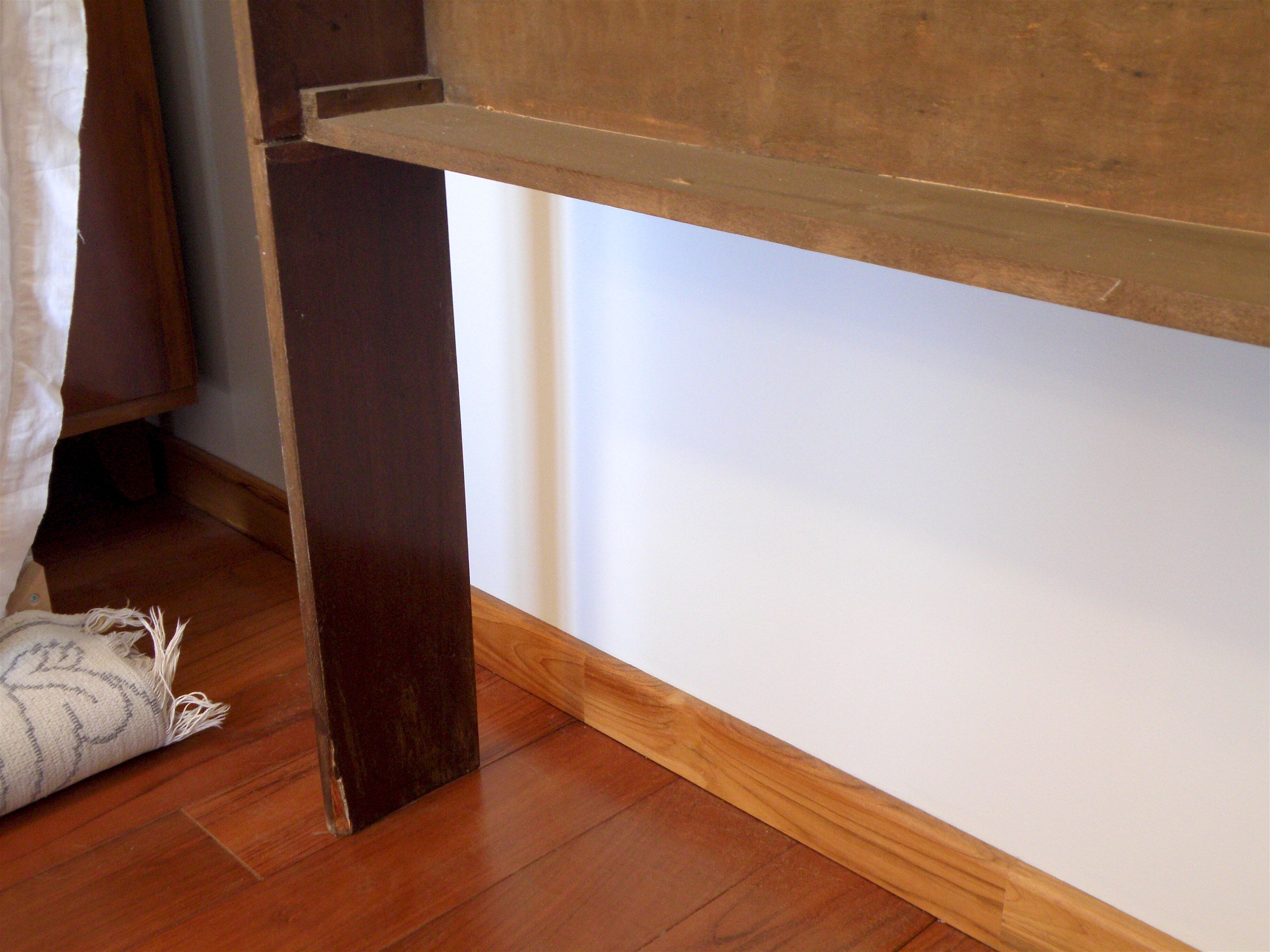 Cozy walnut bramble headboard for bed 140 x 190, from 1950