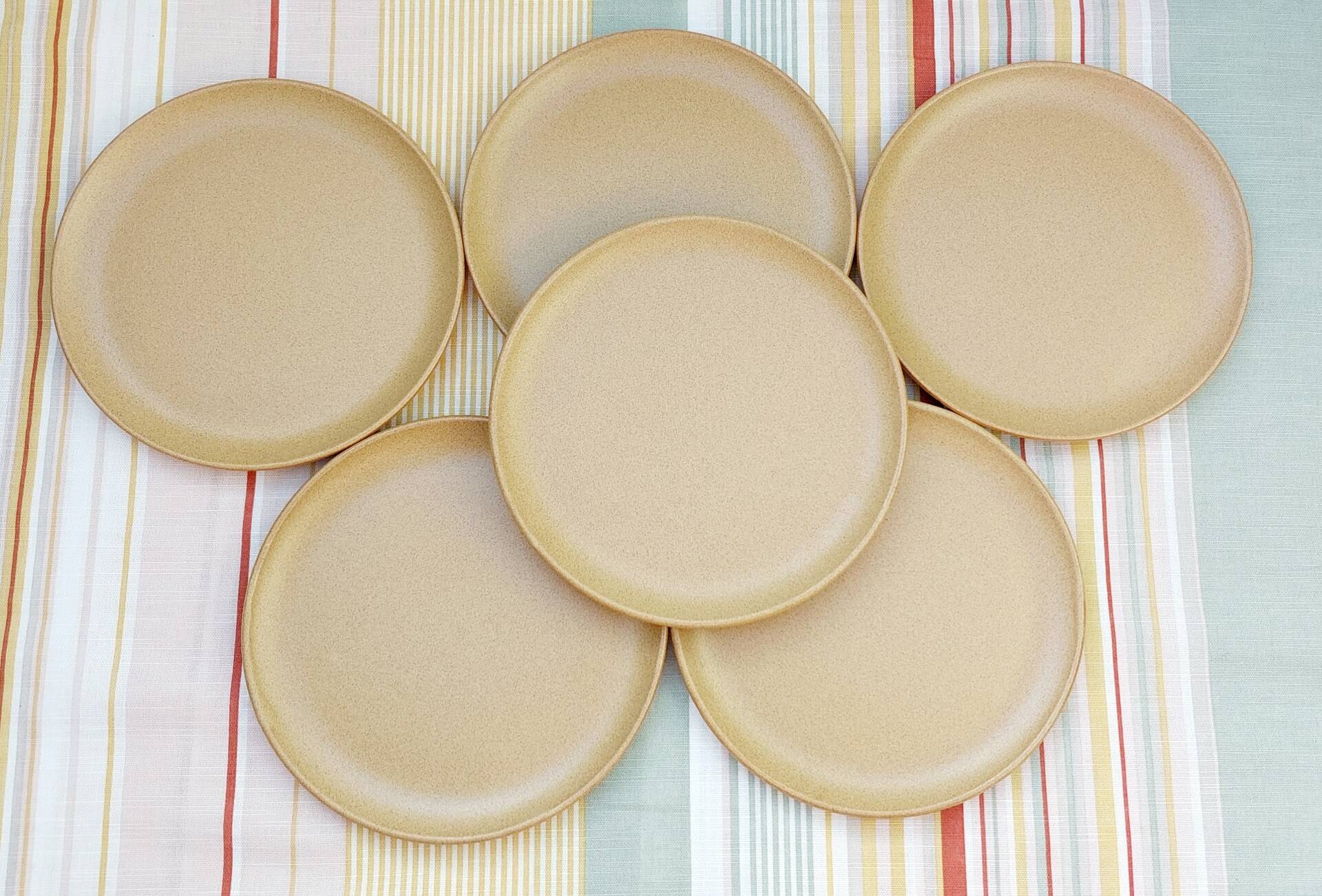Assiettes à dessert grès moucheté Sarreguemines Fermette