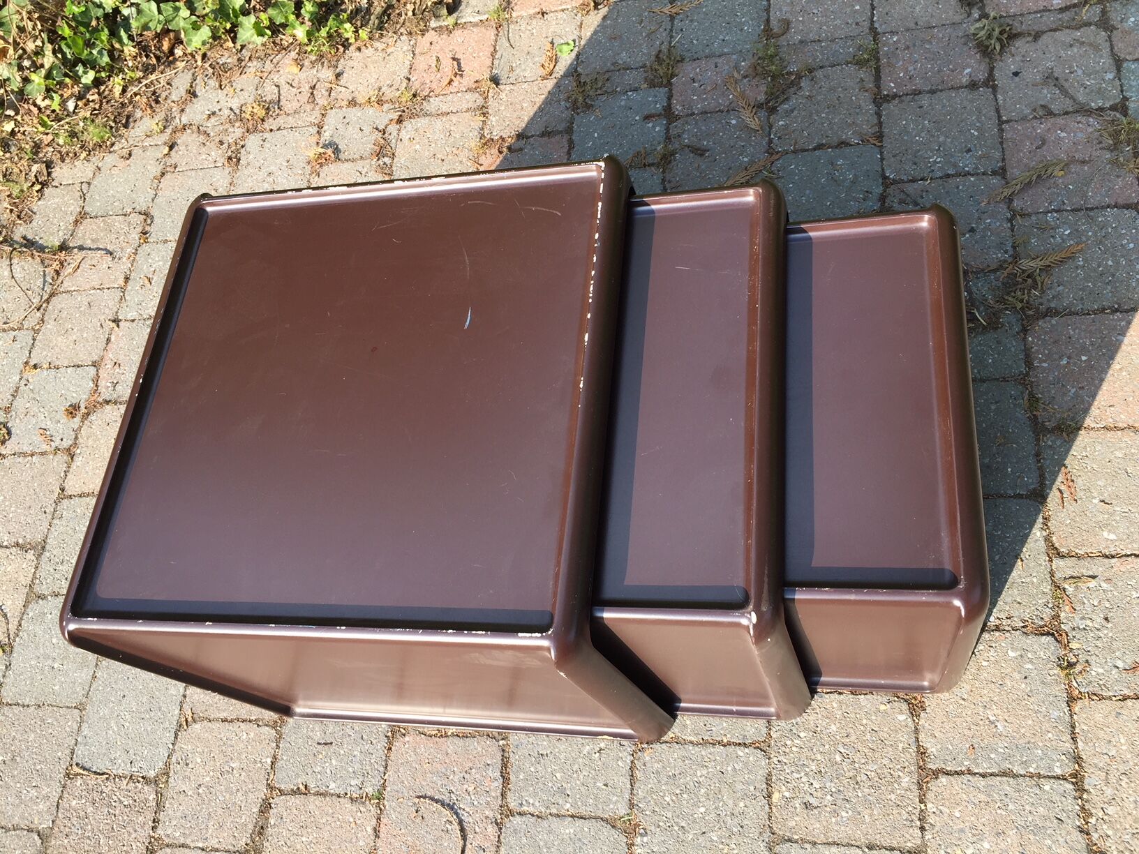 3 pull out tables  by Peter Ghyczy  for  Horn Collection 1970