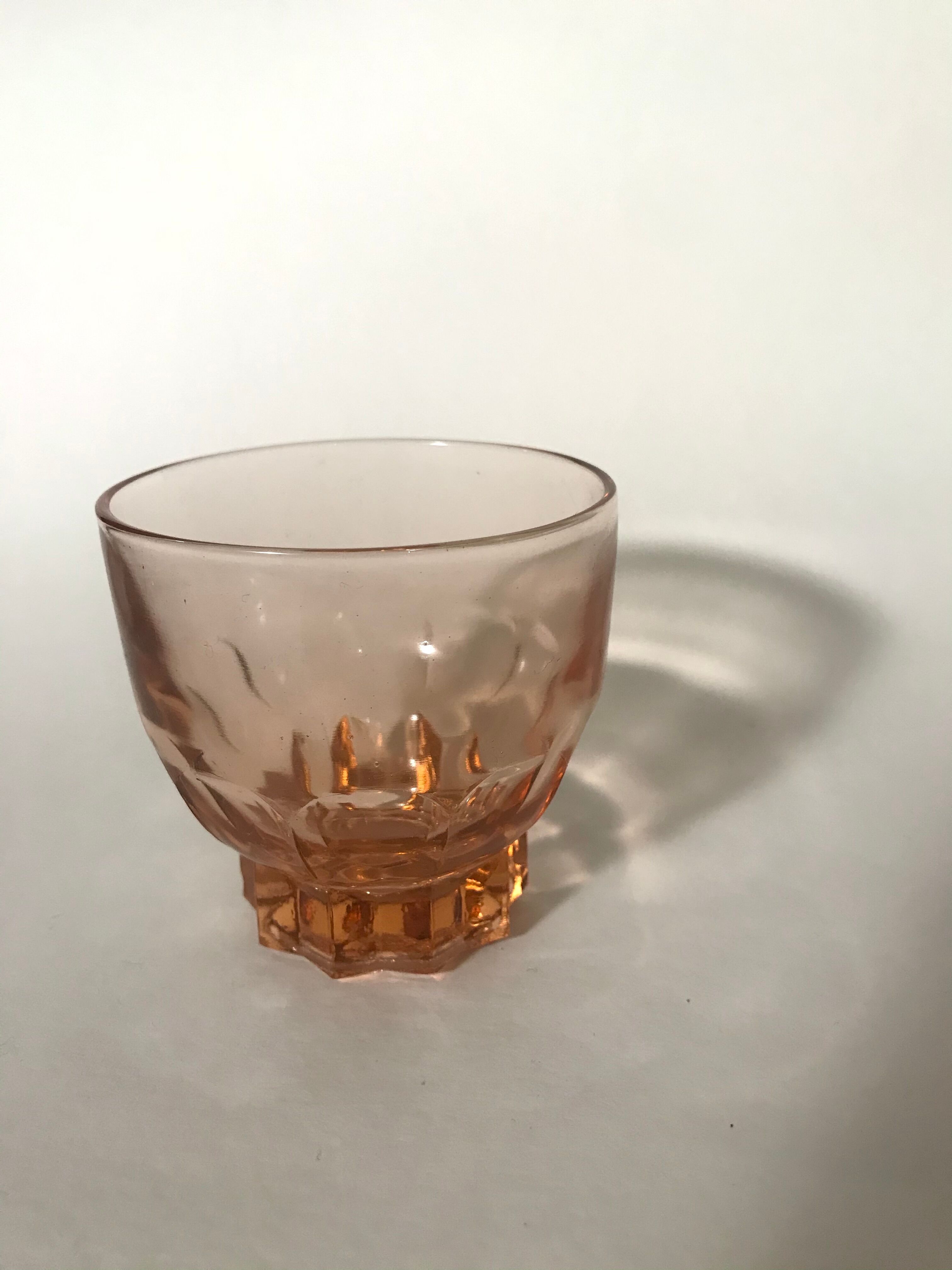 Set de 6 verres à eau rose art déco